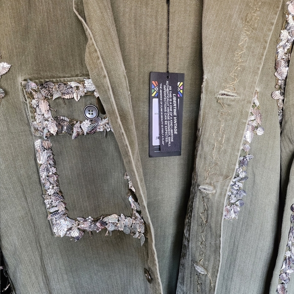 NEW! Libertine VINTAGE Beaded Seems Army Jacket - Picture 10 of 10